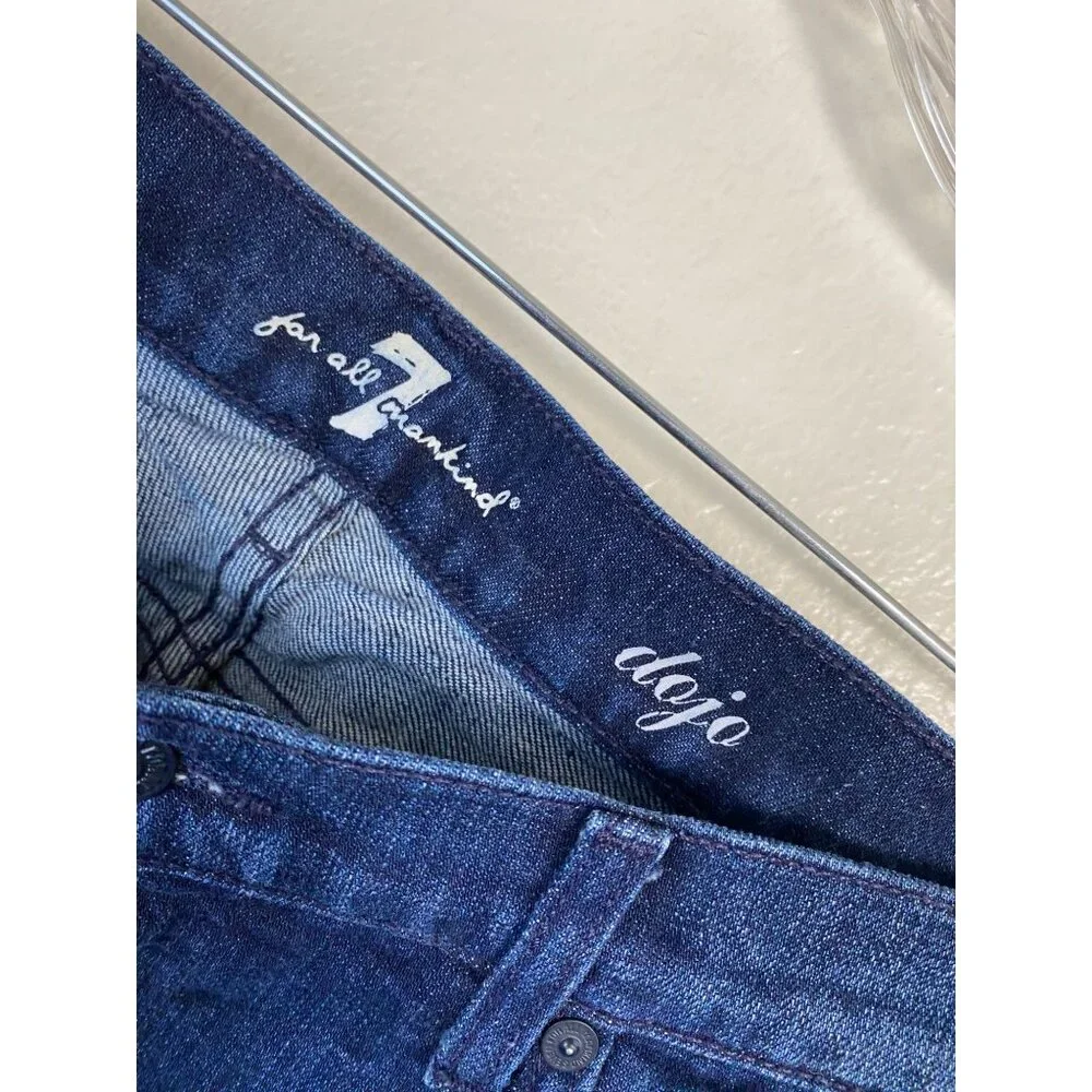 7 For All Mankind Dojo Denim Bermuda Shorts Womens Size 29 Blue Medium Wash